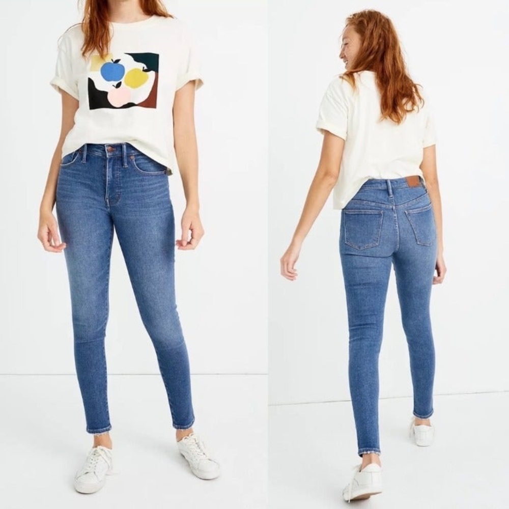 MADEWELL 9" High-Rise Skinny Jeans in Pearson Wash